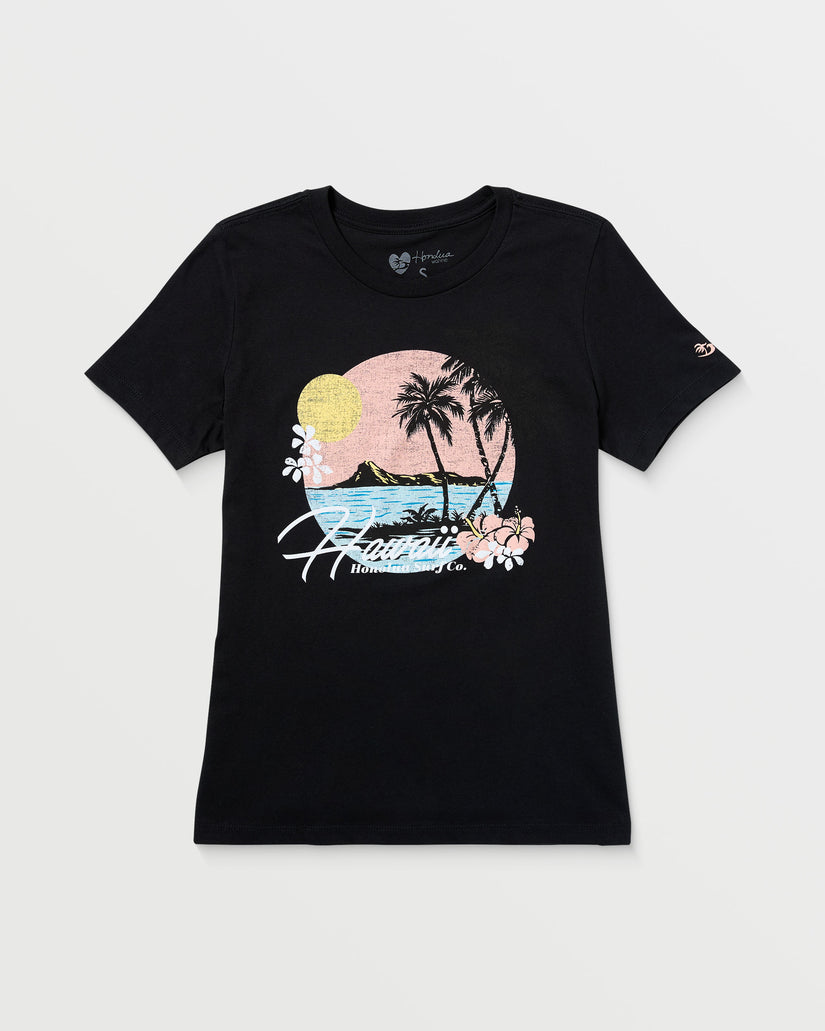 Womens Hawaii Coastin T-Shirt - Off Black