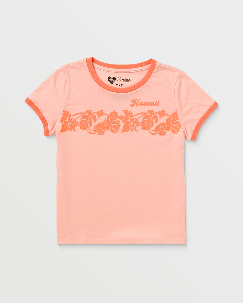 Girls Mala Ringer Short Sleeve Tee - Royal Hawaiian