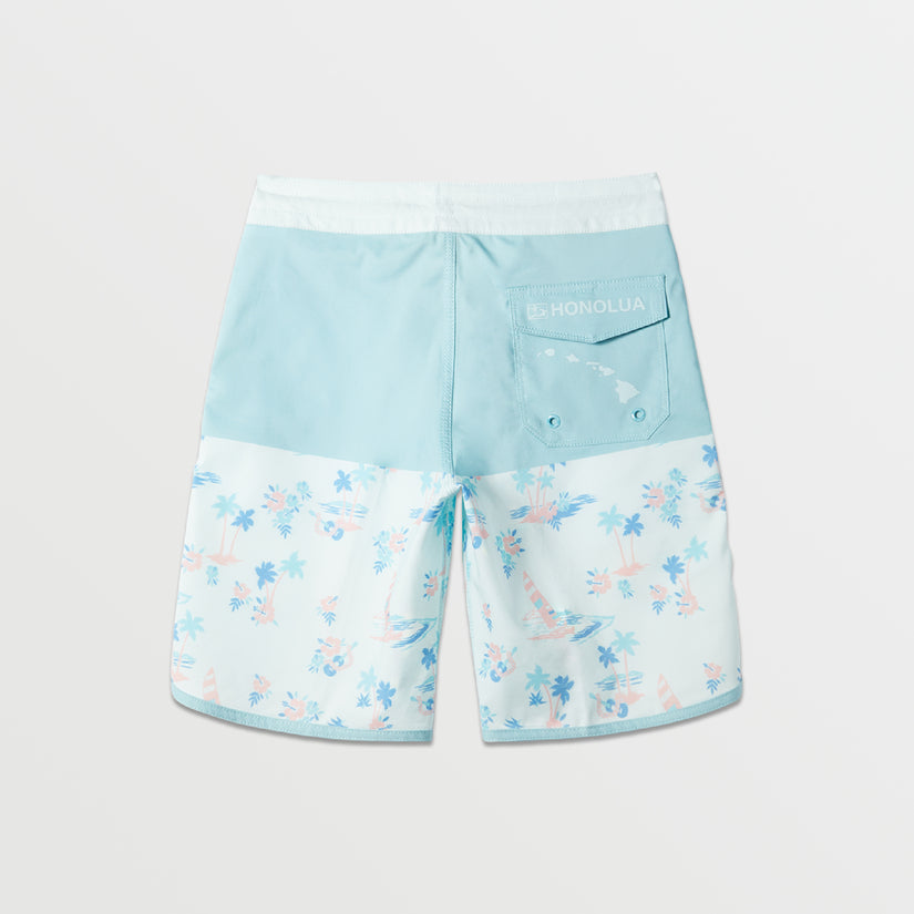 Boys Island Time Boardshort - Ice Blue