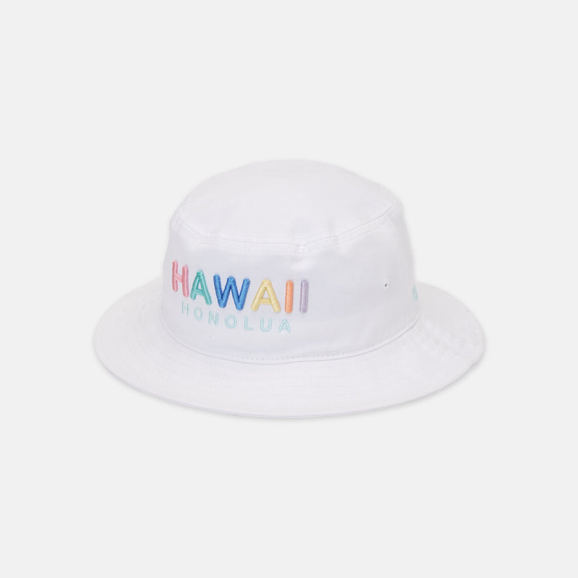 Boys/Girls Hawaii Bucket Hat - White