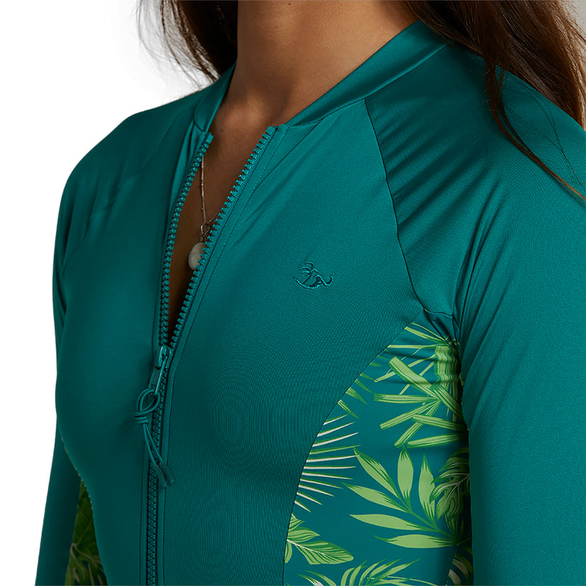 Womens Poipu Palm Bodysuit - Jade