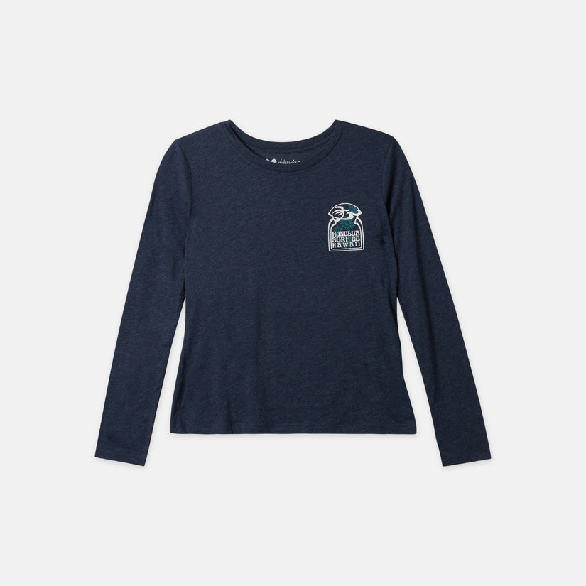 Womens Blue Crush Long Sleeve Tee - Navy