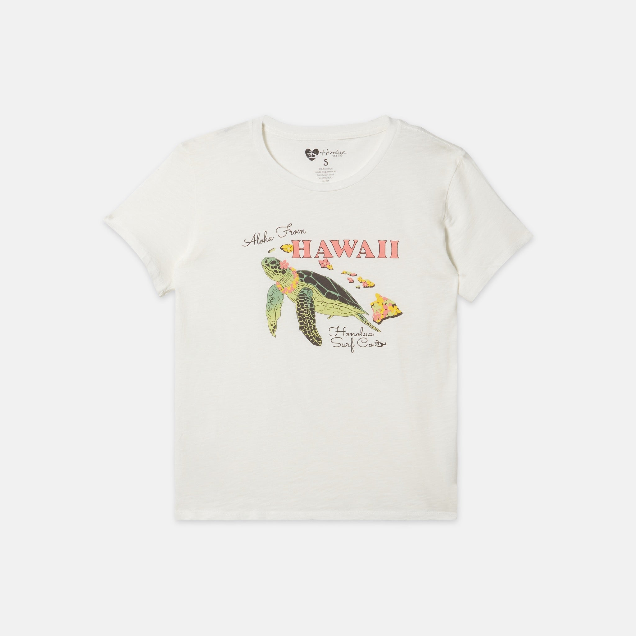 Womens Hono Greetings Short Sleeve Tee - Salt Crystal | Honolua Surf