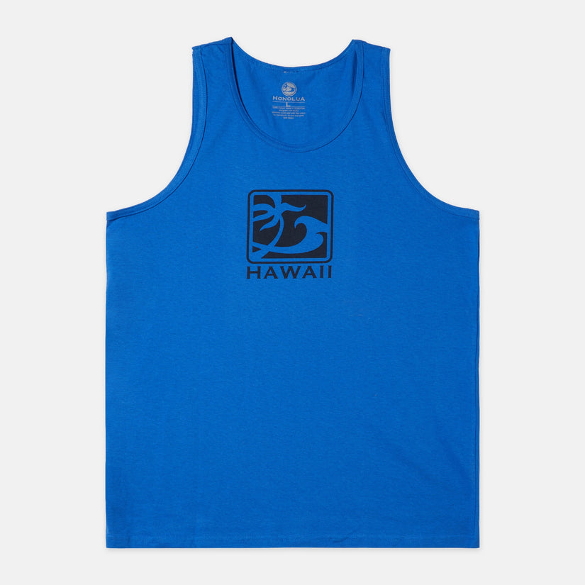 Mens Square Logo Tank - Blue